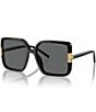 Tory Burch Women's TY9075U 57mm Square Sunglasses, Color:Black - Image 1