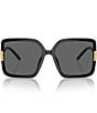 Tory Burch Women's TY9075U 57mm Square Sunglasses, Color:Black - Image 2