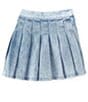 Color:Indigo - Image 2 - Big Girls 7-16 Overlap Pleated Denim Skirt