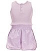Tractr Big Girls Sleeveless Running Romper, Color:Lavender - Image 1