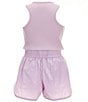 Tractr Big Girls Sleeveless Running Romper, Color:Lavender - Image 2