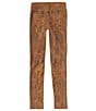 Color:Brown - Image 2 - Big Girls 7-16 Vintage Coated Straight Leg Jeans