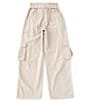 Color:Khaki - Image 2 - Big Girls 7-16 Wide Paperbag Waistband Cargo Pants