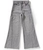 Tractr Big Girls Side Paneled Wide Leg Jeans - Image 1