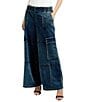 Tractr Tractr Blu Cargo Lounge Mid Rise Denim Jeans, Color:Dark Indigo - Image 1