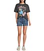 Tractr Knit Denim Drawstring Lounge Shorts - Image 3