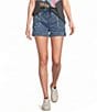 Tractr Tractr Blu Knit Denim Drawstring Lounge Shorts - Image 1