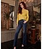 Tractr Tractr Blu Front Seam Flared Denim Jeans, Color:Dark Indigo - Image 5