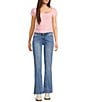 Tractr Tractr Blu Front Seam Medium Indigo Flared Denim Jeans, Color:Medium Indigo - Image 3