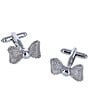 Trafalgar Bailey Bow Tie Novelty Cuff Links, Color:Silver - Image 1