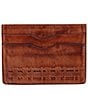 Trafalgar Caelen Plaid Embossed RFID Leather Card Case, Color:Cognac - Image 1