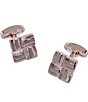 Trafalgar Clayton Square Detailed Rose Gold Cuff Links, Color:Rose Gold - Image 1
