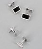 Trafalgar Esteban The Black Agate Cuff Links, Color:Silver - Image 3