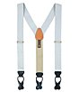 Trafalgar Hudson Nylon Button End Braces, Color:Silver - Image 1