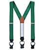 Trafalgar Phoenix Grosgrain Non-Stretch Ribbon Button End Suspenders, Color:Dark Green - Image 1