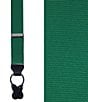 Trafalgar Phoenix Grosgrain Non-Stretch Ribbon Button End Suspenders, Color:Dark Green - Image 2