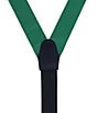 Trafalgar Phoenix Grosgrain Non-Stretch Ribbon Button End Suspenders, Color:Dark Green - Image 3