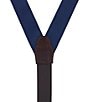 Trafalgar Phoenix Grosgrain Non-Stretch Ribbon Button End Suspenders, Color:Navy - Image 3