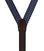 Trafalgar Rowan Geometric Pattern Silk Button End Braces, Color:Navy - Image 3