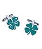 Trafalgar Shay Shamrock Novel Cuff Links, Color:Green Shamrocks - Image 1