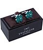 Trafalgar Shay Shamrock Novel Cuff Links, Color:Green Shamrocks - Image 2