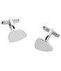 Color:Silver - Image 1 - Stefano Shield Brass Engravable Cuff Links