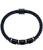 Trafalgar Subtle Color Magnetic Secure Clasp Leather Bracelet, Color:Black - Image 2