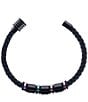 Trafalgar Subtle Color Magnetic Secure Clasp Leather Bracelet, Color:Black - Image 3