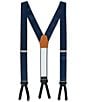 Trafalgar Sutton Solid Color Silk Formal End Suspenders, Color:Navy - Image 1