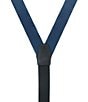 Trafalgar Sutton Solid Color Silk Formal End Suspenders, Color:Navy - Image 2
