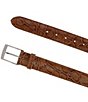 Trafalgar Toby Mock Turtle Embossed Leather Belt, Color:Taupe - Image 2
