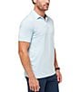 TravisMathew The Heater Performance Stretch Short Sleeve Polo Shirt, Color:Heather Dream Blue - Image 3