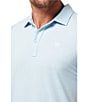TravisMathew The Heater Performance Stretch Short Sleeve Polo Shirt, Color:Heather Dream Blue - Image 4