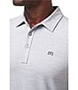 TravisMathew The Heater Performance Stretch Short Sleeve Polo Shirt, Color:Heather Micropchip - Image 3