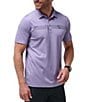 Color:Heather Imperial - Image 3 - Ukulele Sunrise Short Sleeve Polo Shirt