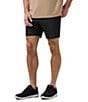 TravisMathew Wanderlust Performance Stretch 7#double; Inseam Shorts, Color:Black - Image 1