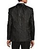 Color:Black - Image 2 - Modern Fit Jacquard Pattern Suit Jacket