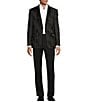 Color:Black - Image 3 - Modern Fit Jacquard Pattern Suit Jacket