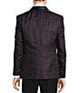Color:Purple - Image 2 - Modern Fit Jacquard Pattern Suit Jacket