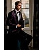 Color:Purple - Image 5 - Modern Fit Jacquard Pattern Suit Jacket