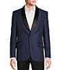 Color:Blue - Image 1 - Modern Fit Paisley Jacquard Pattern Suit Jacket