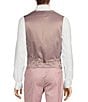 Color:Pink - Image 2 - Modern Fit Stretch Tuxedo Vest