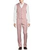 Color:Pink - Image 3 - Modern Fit Stretch Tuxedo Vest