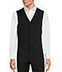 Color:Black - Image 1 - Performance Stretch Tuxedo Vest