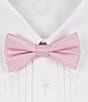 Color:Pink - Image 1 - Solid Pre-Tied Bow Tie