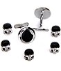 Tre Vero Stud And Cuff Link 5-Piece Set, Color:Silver - Image 1