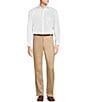 Color:Tan - Image 3 - Modern Fit Flat Front Cotton Suit Pants