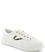 Color:White/Light Gold - Image 1 - Nyliteplus Leather Metallic Accent Sneakers