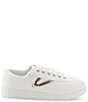 Color:White/Light Gold - Image 2 - Nyliteplus Leather Metallic Accent Sneakers