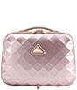 Color:Rose Gold - Image 1 - Savoir Collection Quilted with Floral Strap Travel Beauty Case